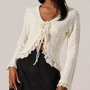 ASTR the Label
Women's Lacey Scoop Neck Cardigan